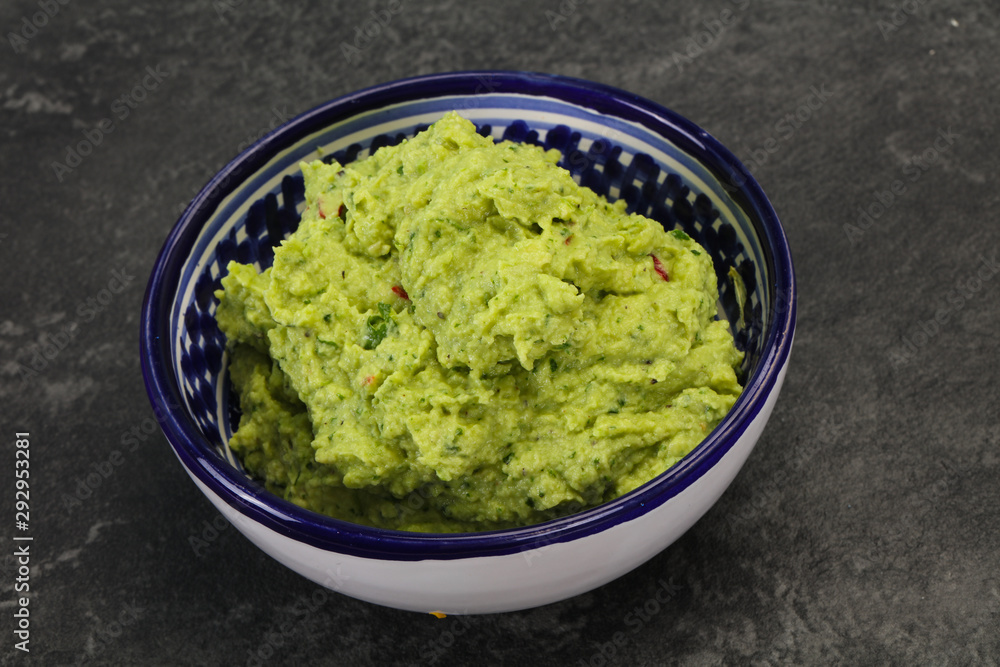 Avocado guacamole sauce with chili pepper Avocado guacamole sauce with chili pepper