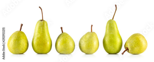 set of pears isolated on white background