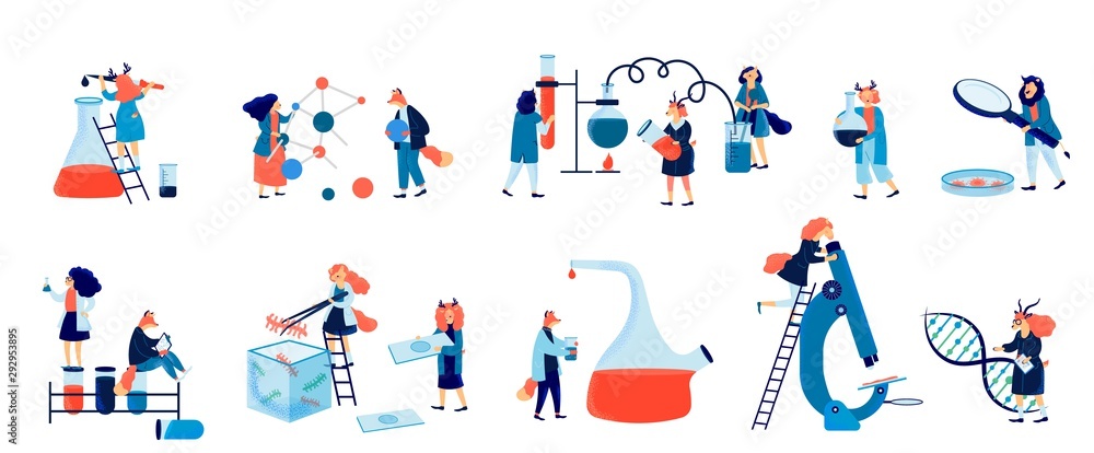 Biochemical science laboratory staff vector Biochemical science laboratory staff vector