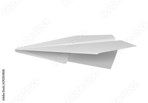 Origami paper airplane. Isolated on white background. Vector illustration.