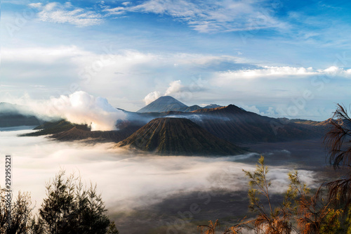 Mount Bromo viewed from mount Penanjakan at sunrise, East Java, Indonesia.