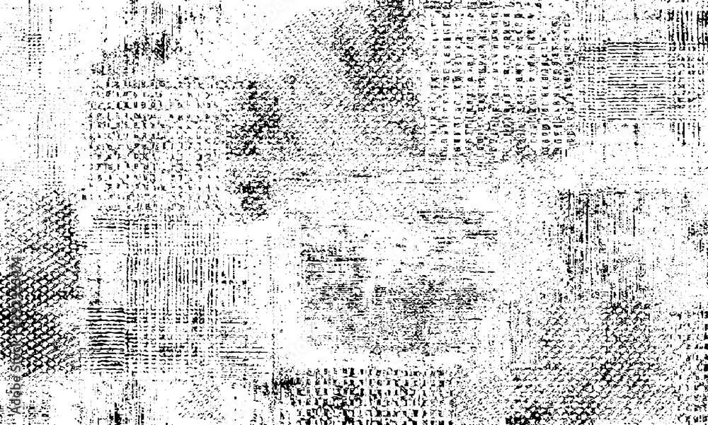 Rough texture. Broken plaster wall effect. Grunge worn damask pattern design. Distressed fabric texture. Overlay texture design. Vector illustration. Eps10.