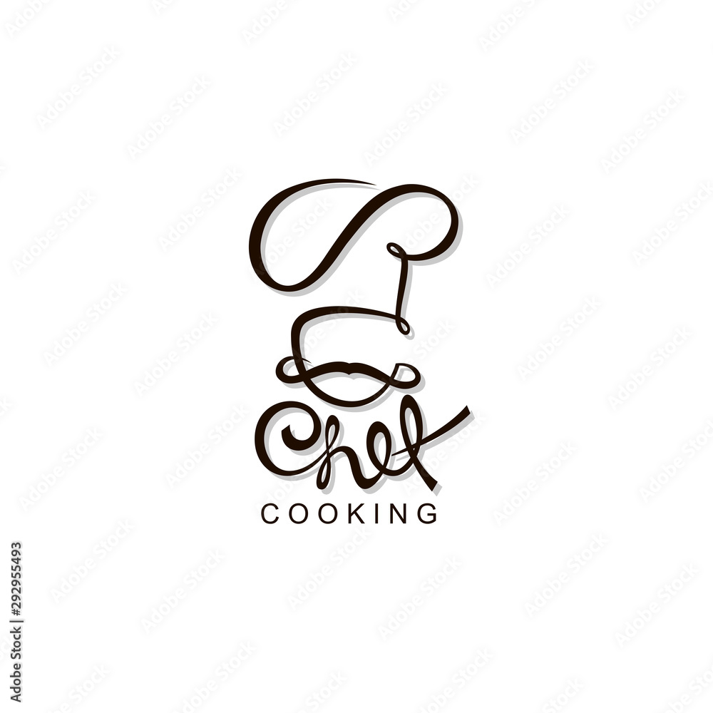 abstract black chef icon isolated on white background abstract black chef icon isolated on white background