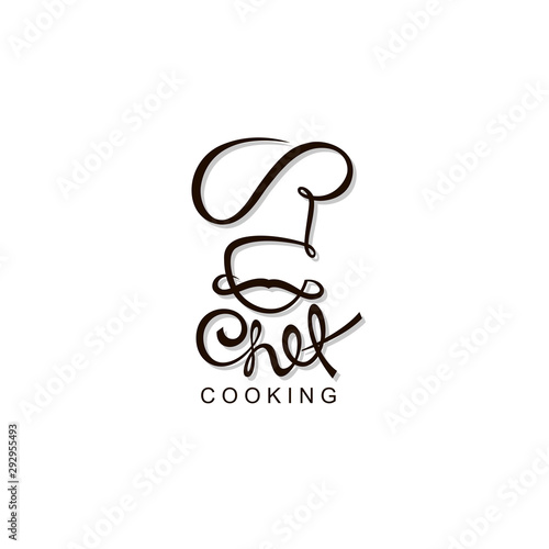 abstract black chef icon isolated on white background
