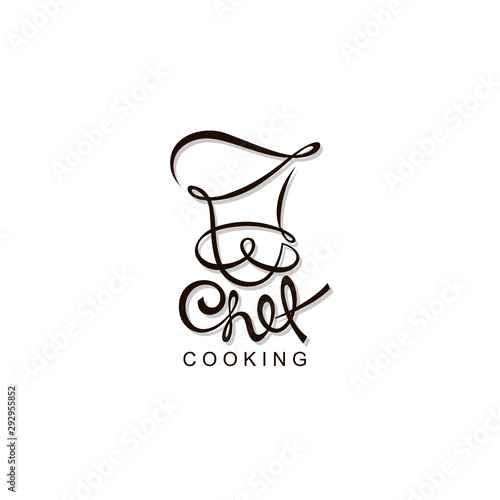 abstract black chef icon isolated on white background