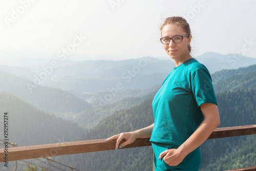 Woman portrait in he mountains