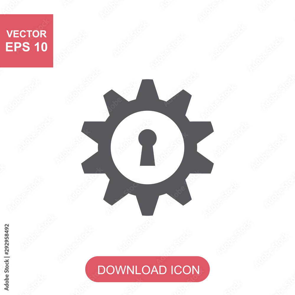 Vector outline key options gear icon Vector outline key options gear icon