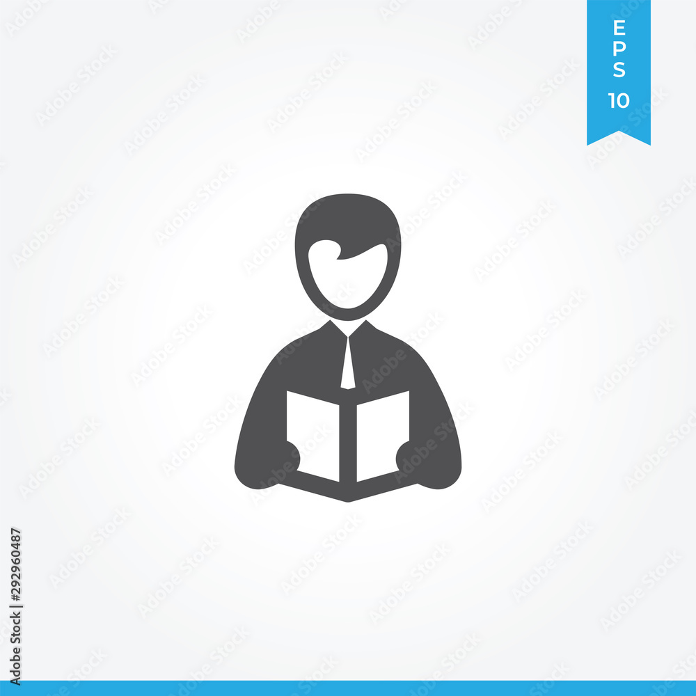 Teacher giving lecture vector icon, simple sign for web site and mobile app. Teacher giving lecture vector icon, simple sign for web site and mobile app.