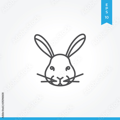 Rabbit vector icon, simple sign for web site and mobile app. © Yusif