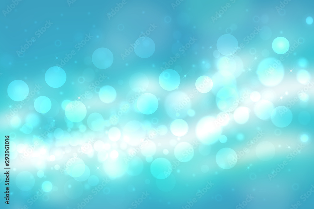 Christmas blue backdrop. Abstract light blue winter background texture with snow and snowflakes and a blue sky. Beautiful winter illustration with space for design.