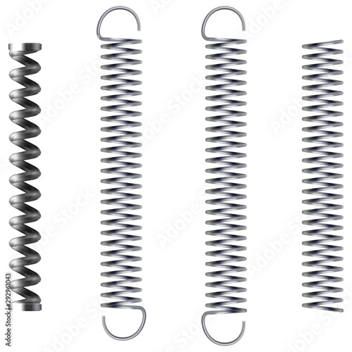 Metal spring isolated on white background, vector.