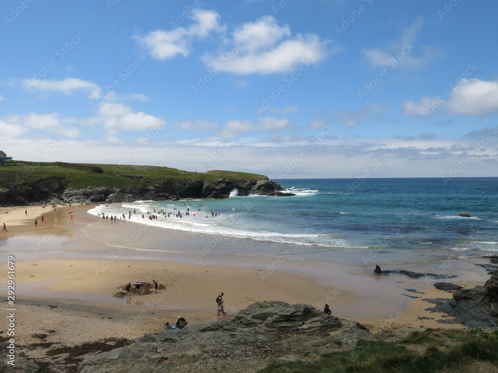 Treyaron beach form the YHA at the start of a surfing day Treyaron beach form the YHA at the start of a surfing day