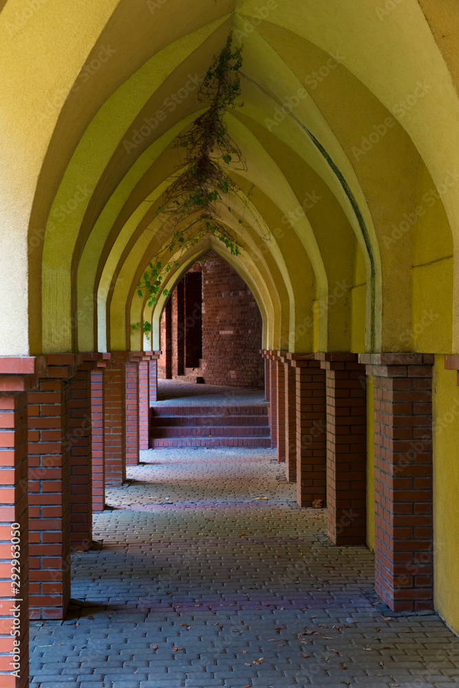 Obraz premium Enfilade with stone vaults outside