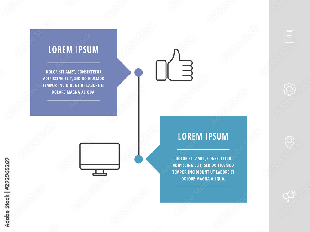 Vector infographic flat template square for two labels, diagram, graph. Business presentation concept with 2 options. For content, flowchart, step for step, timeline, workflow, marketing Vector infographic flat template square for two labels, diagram, graph. Business presentation concept with 2 options. For content, flowchart, step for step, timeline, workflow, marketing