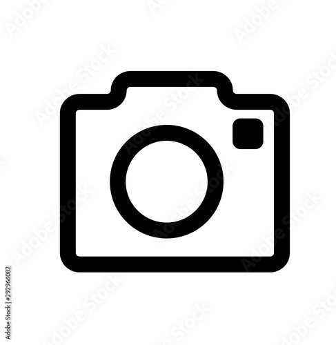 Logo camera with flash on a white background isolated.