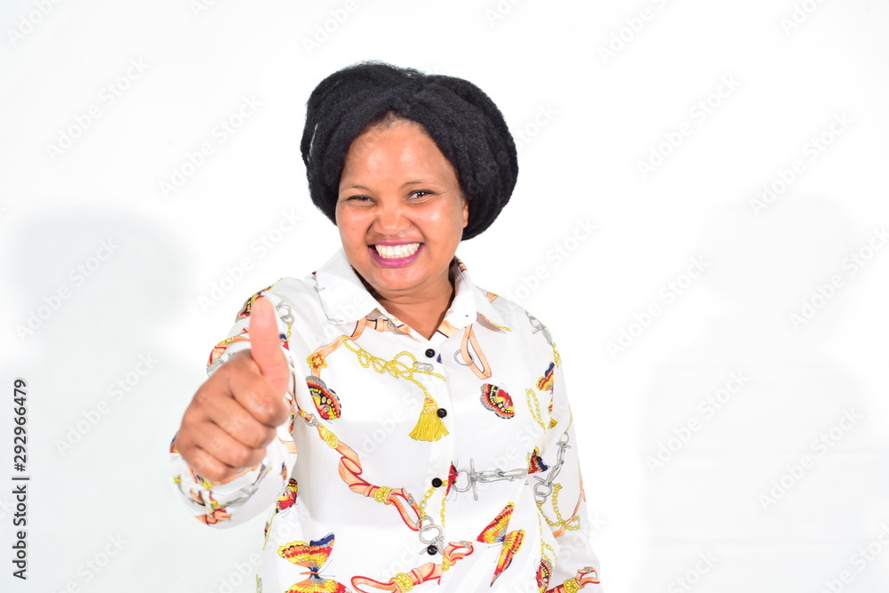 happy isolated business woman with big smiles happy isolated business woman with big smiles