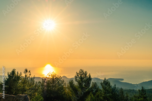 sunset in mountains