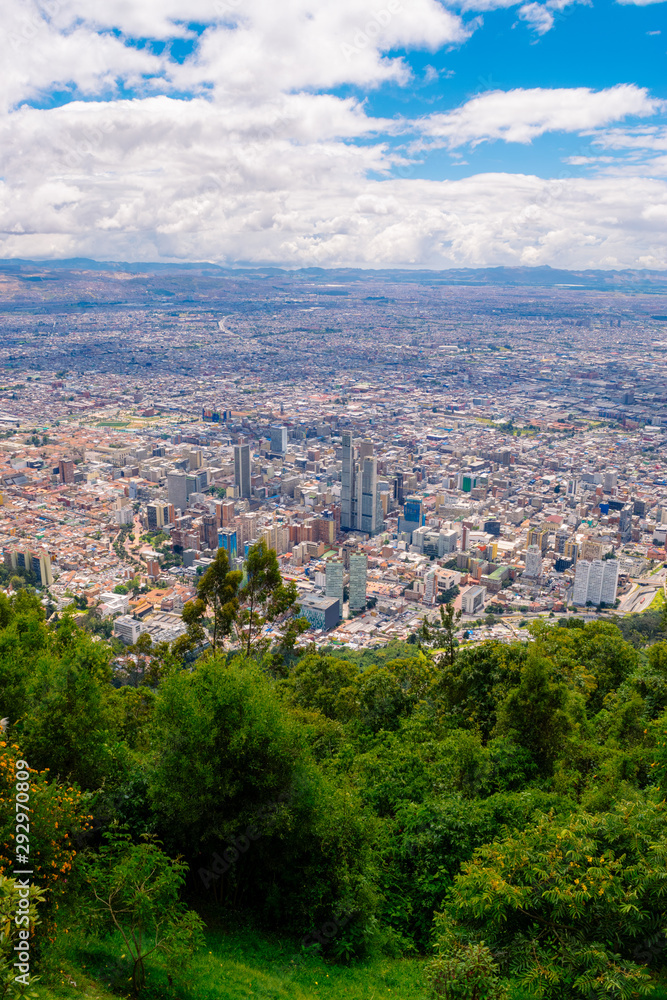 aerial view of the city of bogota