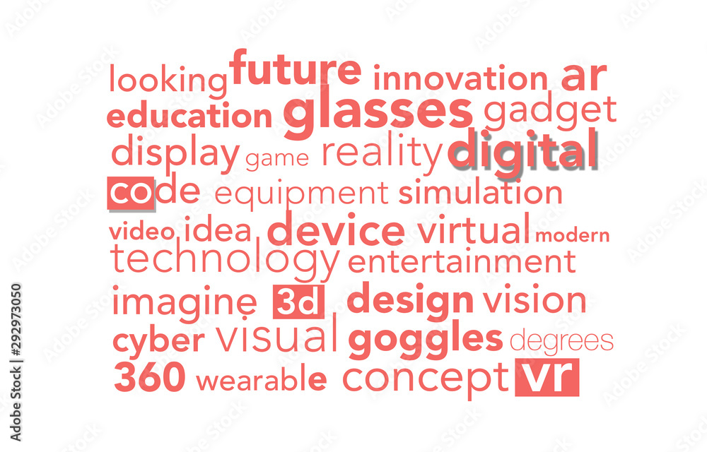 Vr word cloud concept on white background Vr word cloud concept on white background