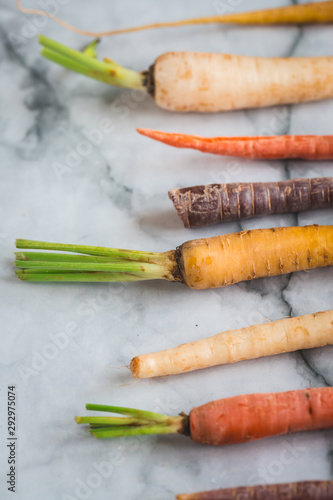 Rainbow Colored Carrots with Tops