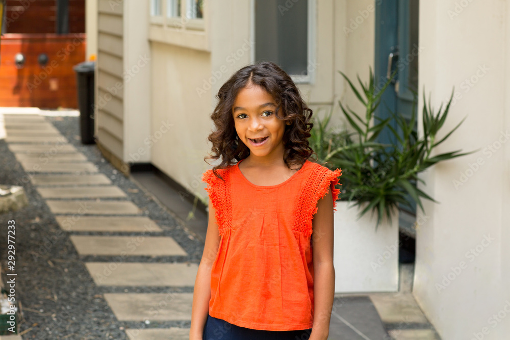 Fototapeta premium Portarit of a young mixed race little girl.