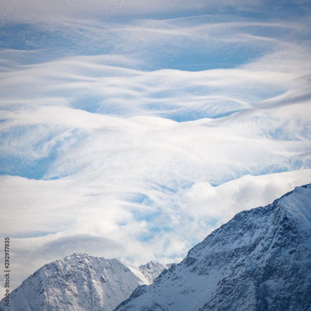 Fototapeta premium les Deux-Alpes , paysage de neige, hiver