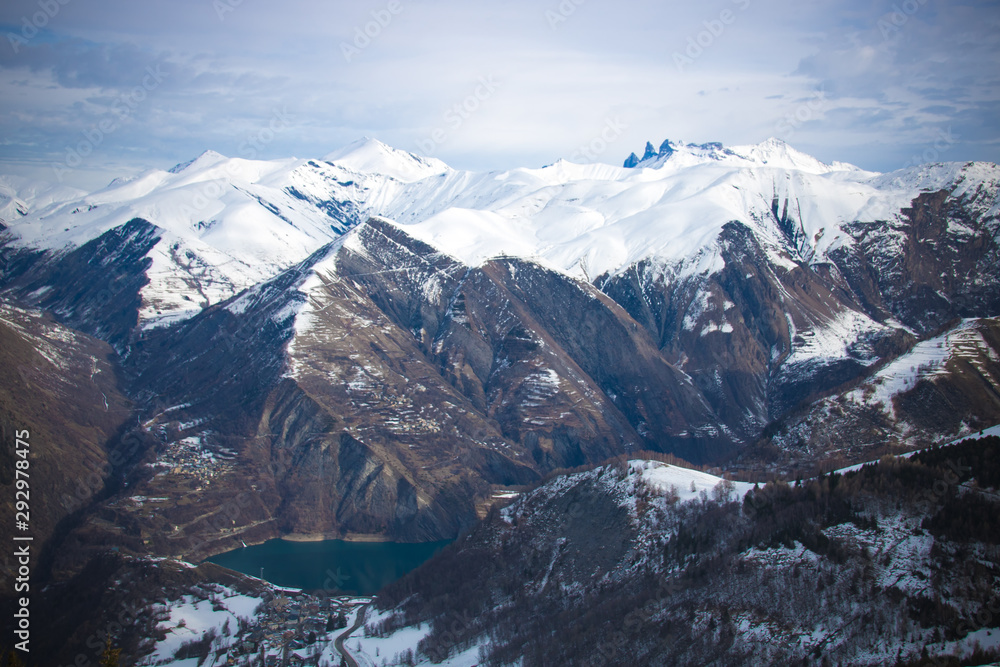 Obraz premium les Deux-Alpes , paysage de neige, hiver