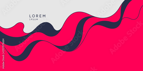 Poster with dynamic waves. Vector illustration in minimal style. Abstract background.