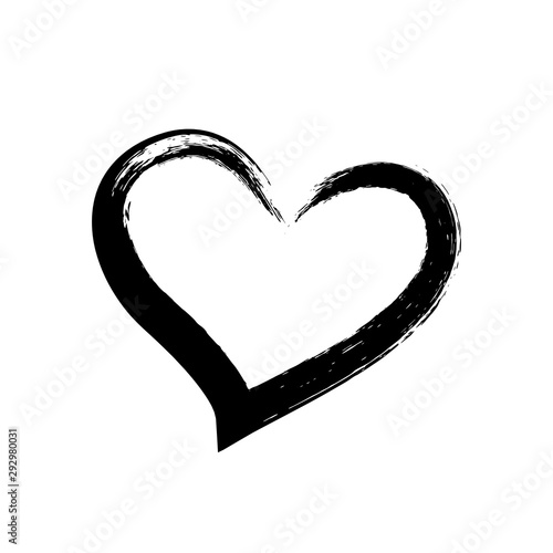 Black heart hand drawn illustration