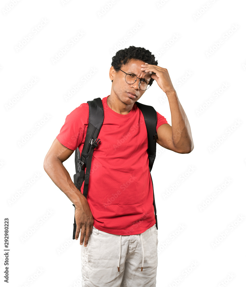 Serious young man with a gesture of disappointment Serious young man with a gesture of disappointment