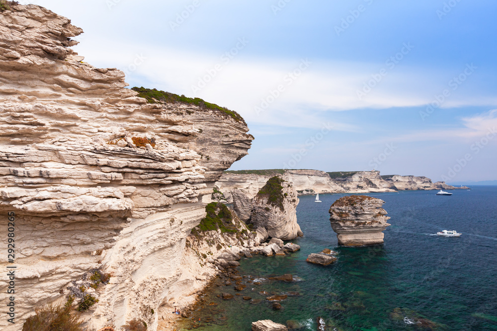 Coastal landscape of Bonifacio. Corsica island