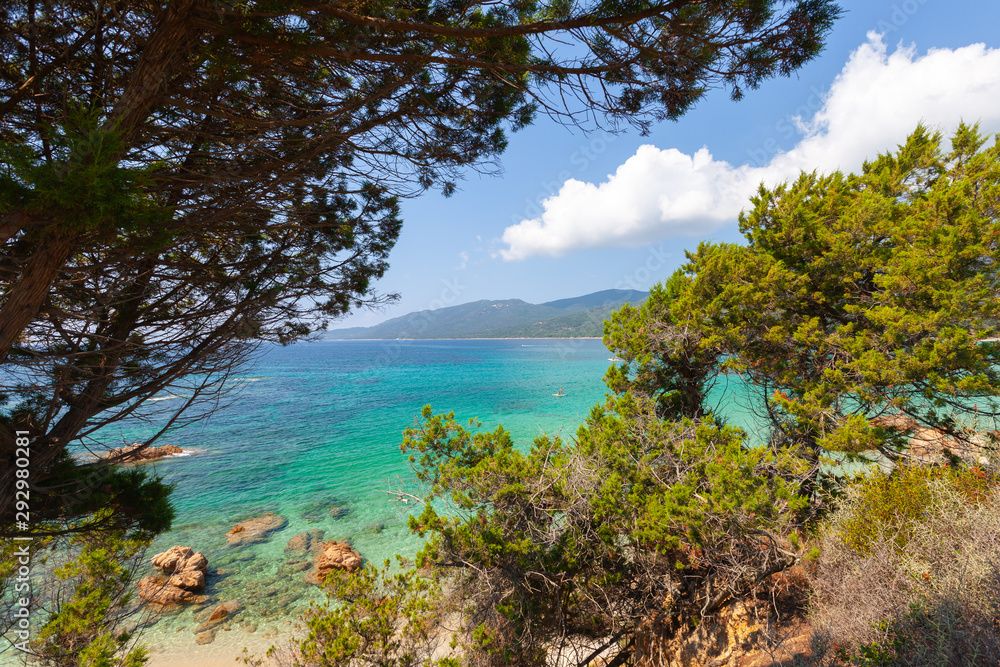Coastal landscape of Corsica island, France