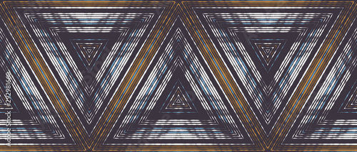 Optical illusion of volume and movement of geometric shapes. Abstract seamless pattern.