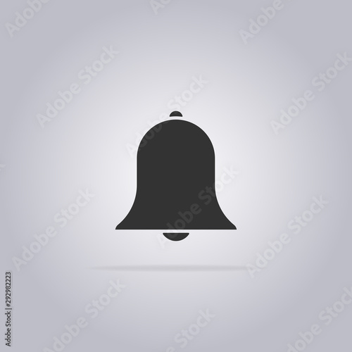 Bell icon isolated on white background. Trendy flat style. Black vector icon modern and simple flat symbol for web site, mobile app, UI. Vector illustration.