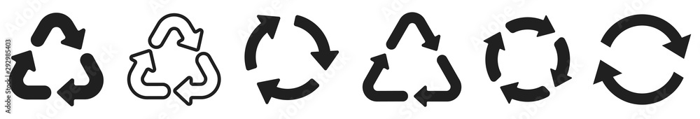 Recycling icon set. Vector illustration - obrazy, fototapety, plakaty 