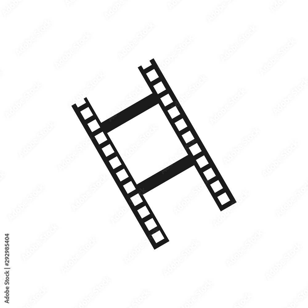 film strip icon, video vector icon, film strip with play icon
