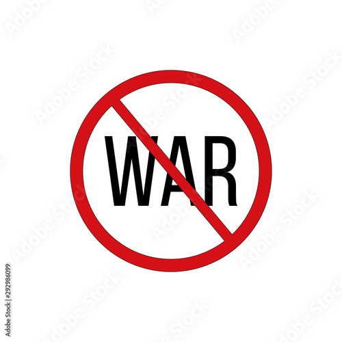 No war text vector sign.