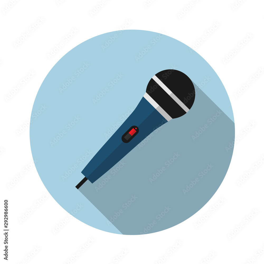 Vecteur Stock Microphone Flat Icon - From the set of multimedia, camera and  photo icons. Vector illustration in a simple style with a falling shadow.  10 eps. | Adobe Stock
