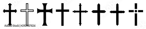 Canvastavla Christian cross icon collection. Vector illustration