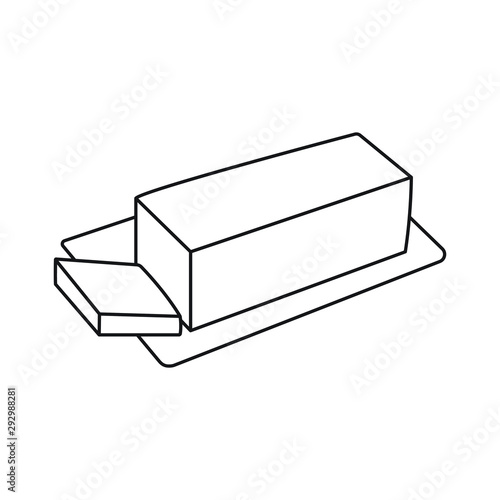 Butter stick line icon vector