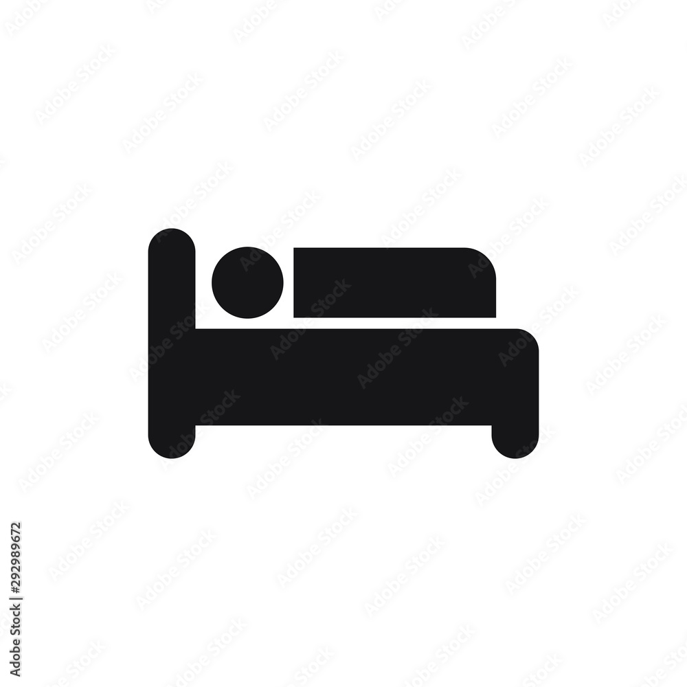 Sleeping on the bed icon. Vector illustration Sleeping on the bed icon. Vector illustration