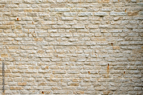 Magnificent old limestone brick wall.