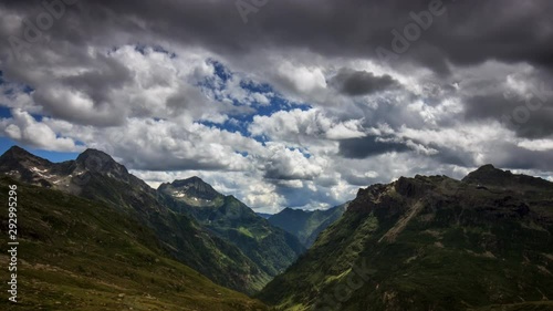 Clouds timelapse over mountains, Barba Ferrero, Alagna Valsesia, Italy, Europe photo