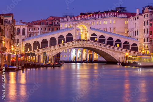 Venice. Rialto Bridge at sunset.