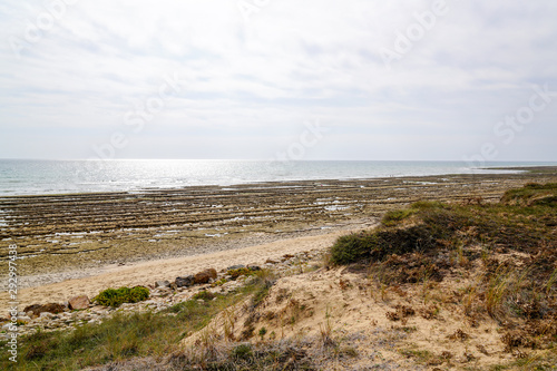 low tide Atlantic ocean littoral in Vend  e France near Saint Vincent sur Jard