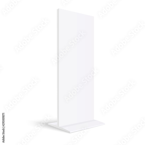 Advertising totem mockup.  blank billboard isolated on white background - 3D perspective side view. Vector illustration photo