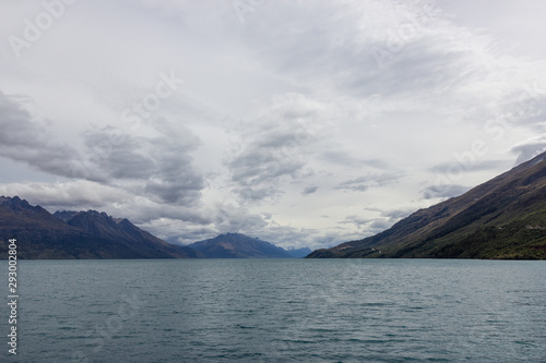 View of lake Wakatipu from a boat, Queenstown