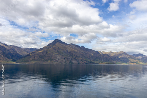 View of lake Wakatipu from a boat, Queenstown