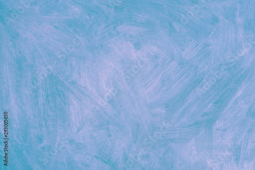 Blue background. Smears of white paint on blue. © qwertfak