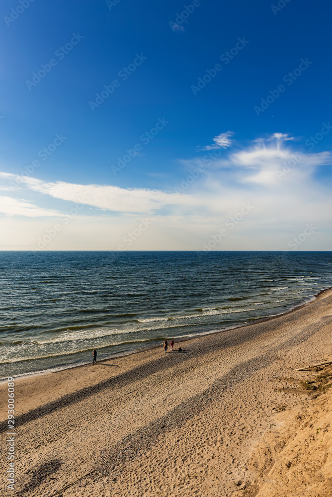 Sandy beach in the coast of Baltic sea in Palanga, Lithuania.